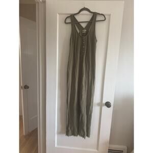 Faherty Organic Cotton Cloud Gauze Jumpsuit in Olive Green - XS